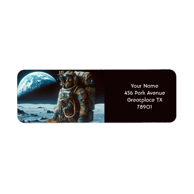 Étiquette Sacs d'astronaute de lune mignonne Imaginaire (Devant)
