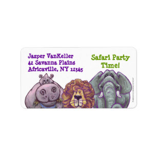 Étiquette Safari Animals Safari Party Time Address Labels