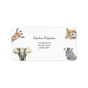 Étiquette Safari d'animaux sauvages Baby Shower