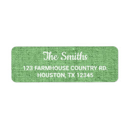 Étiquette Sage Green Burlap Moderne Rustique