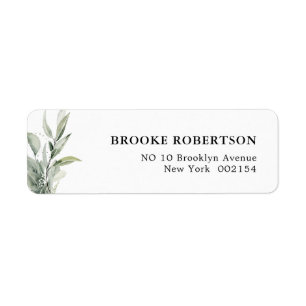 Étiquette Sage Green Eucalyptus Minimaliste Mariage botaniqu