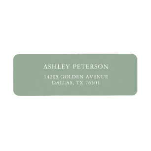 Étiquette Sage Green Mariage Adresse de retour Expédition