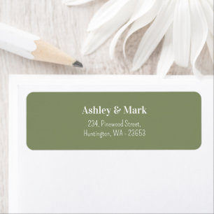 Étiquette Sage Green White Wedding Return Address Label