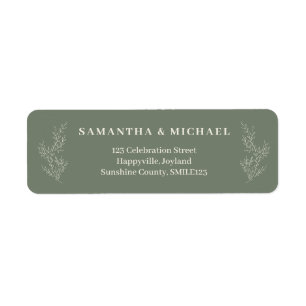 Étiquette Sage Ivory Ivy Floral Nouvelles mauvaises herbes M