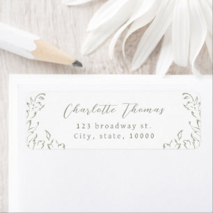 Étiquette Sage Vintage Flourish Script adresse de retour