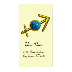 Étiquette SAGITTARIUS ZODIAC ANNIVERSAIRE Bleu Turquoise