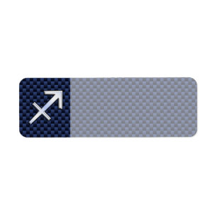 Étiquette Sagittarius Zodiac Sign on Blue Carbon Fibre Print