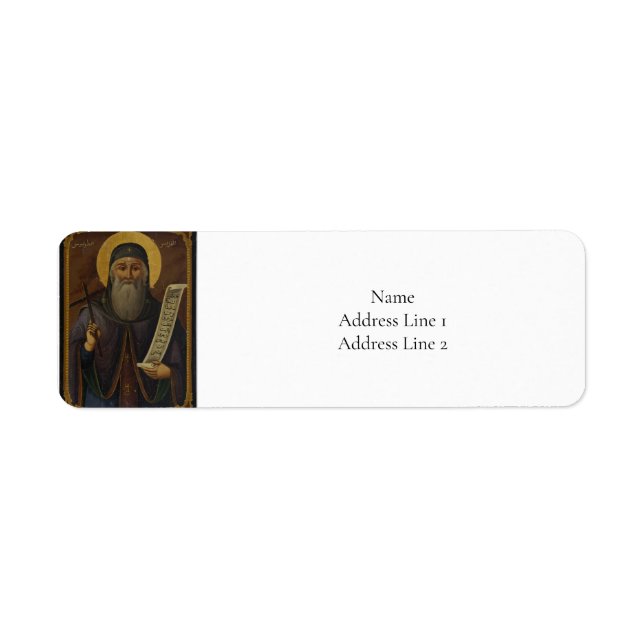 Étiquette Saint Antoine la grande icône chrétienne orthodoxe (Devant)