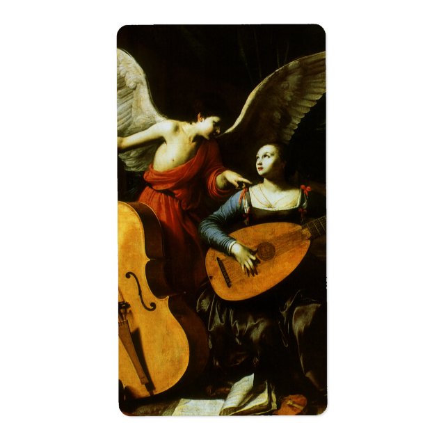 Étiquette Saint Cecilia et l'ange par Carlo Saraceni (Devant)