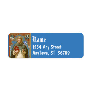 Étiquette Saint Dominique de Guzman (BK 011) Bleu