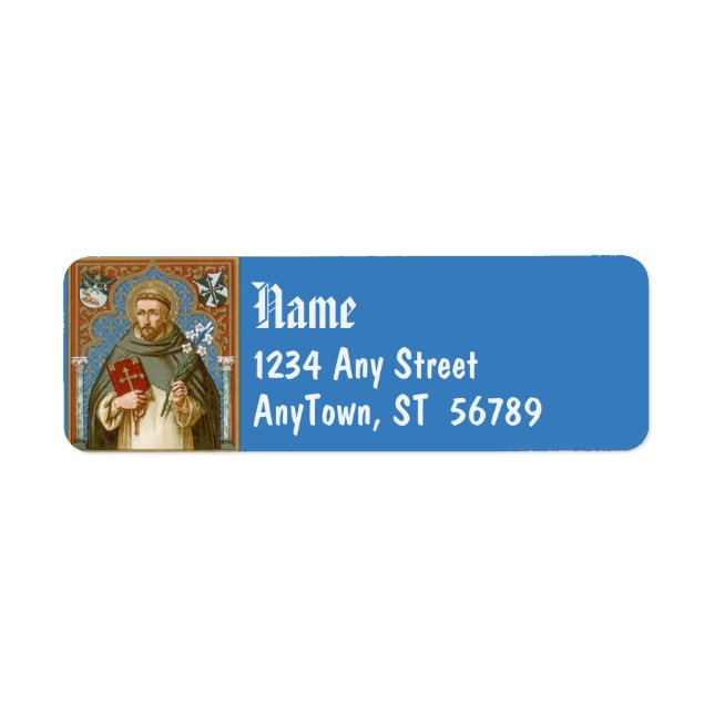Étiquette Saint Dominique de Guzman (BK 011) Bleu (Devant)