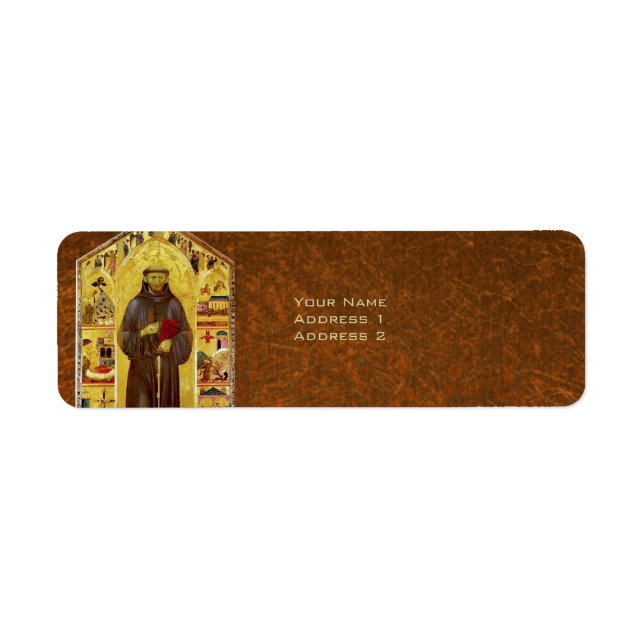 Étiquette Saint François d'Assise Icône religieuse médiévale (Devant)