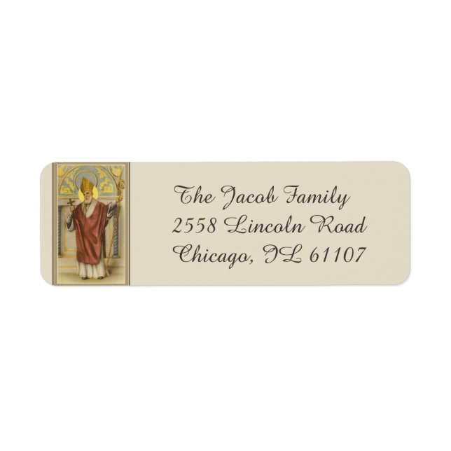 Étiquette Saint Nicolas de Myra Bishop (Devant)