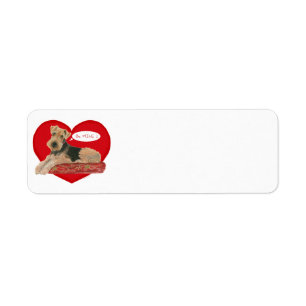 Étiquette Saint-Valentin Airedale Terrier
