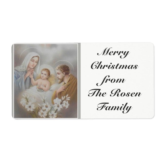 Étiquette Sainte Famille Jésus Marie Joseph Noël (Devant)