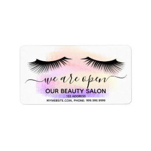 Étiquette Salon de beauté blanc violet rose