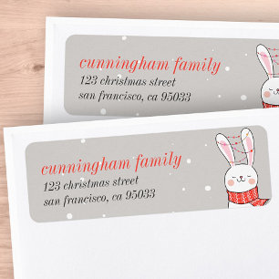 Étiquette Salutations de Noël à lapin
