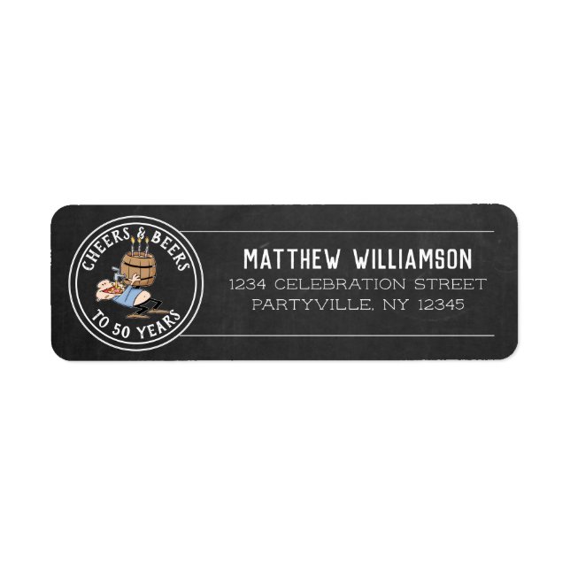 Étiquette Salutations Et Bières 50e Anniversaire Blanc Sur C (Devant)