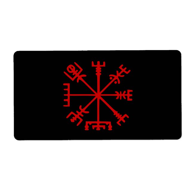 Étiquette Sang Rouge Vegvísir (Viking Compass) (Devant)