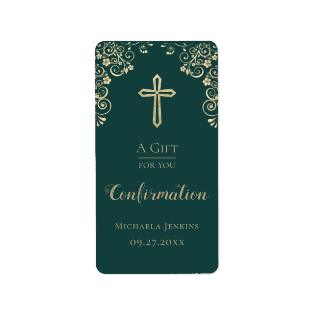 Étiquette Sanitificateur à main d'or de confirmation personn (Devant)