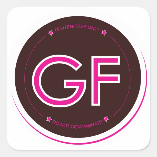 Étiquette sans gluten (Carré) (Devant)