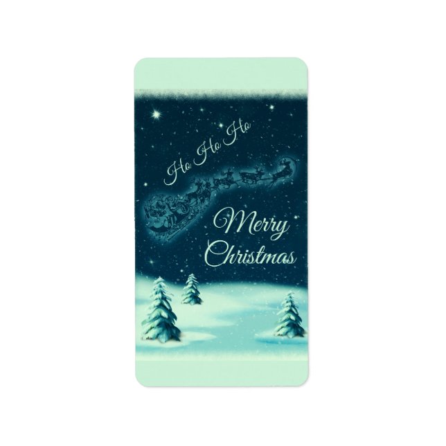 Étiquette Santa and his Reindeers (Devant)