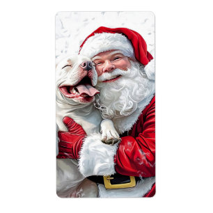 Étiquette Santa Claus et Pitbull Chien Chien Chien Chien
