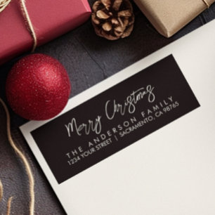 Étiquette Sapin de Noël et Renne Élégants et Modernes