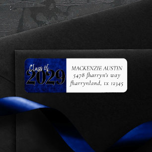 Étiquette Sapphire Blue Graduation Adresse de gravité Coba