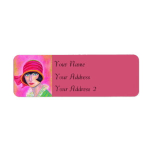 Étiquette Sassy Flapper Girl Red Casquette Roaring Années 19