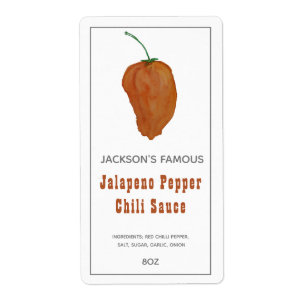 Étiquette Sauce chaude maison Jalapen Pepper Chili Sauce