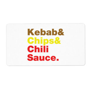 Étiquette Sauce Kebab & Chips & Chili.