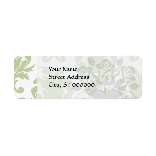 Étiquette sauge vert gras grand damé modèle (Devant)