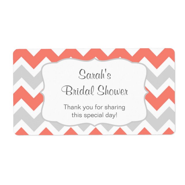 Étiquette Saumon Bouteille d'eau Chevron ou faveur - u perso (Devant)