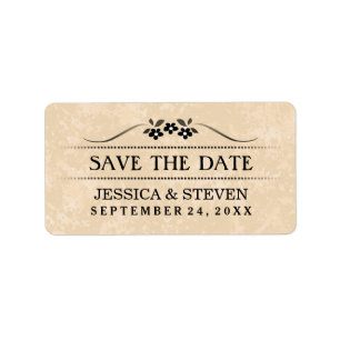 Étiquette Sauvez l'étiquette de date - floral de fantaisie