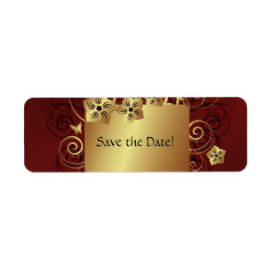 Étiquette Sauvez l'étiquette de date - or