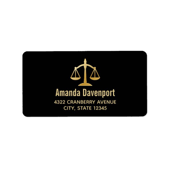 Étiquette Scales d'or du droit de la justice Conception du t (Devant)