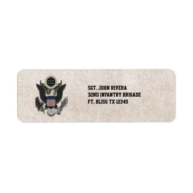 Étiquette Sceau du logo de l'aigle patriotique militaire (Devant)
