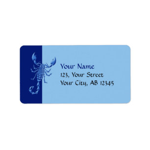 Étiquette Scorpion bleu