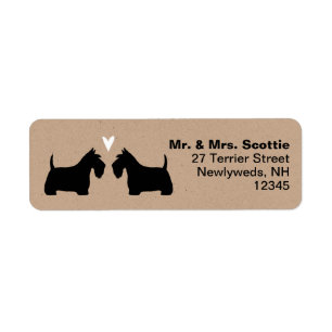Étiquette Scottish Terrier Scottie Dogs with Heart Address