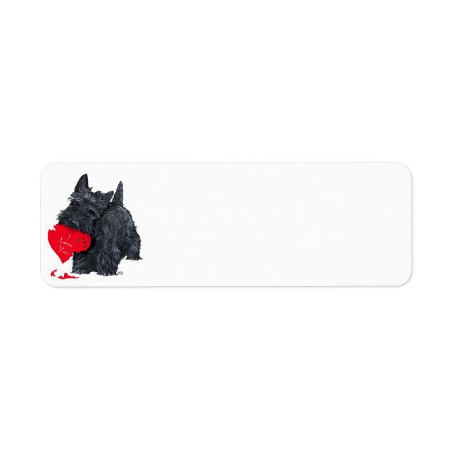Étiquette Scottish Terrier Valentine (Devant)
