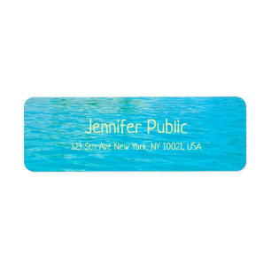 Étiquette Script calligraphié Modèle Blue Green Sea Eau
