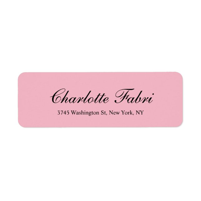 Étiquette Script classique professionnel rose pâle (Devant)