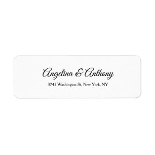 Étiquette Script créatif professionnel mariage noir blanc
