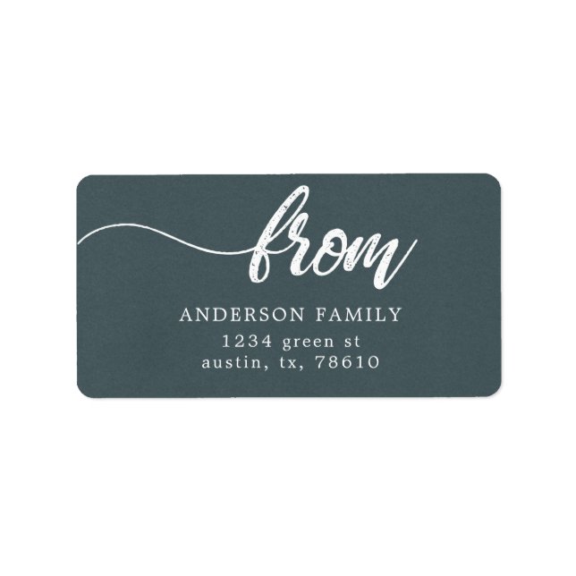 Étiquette script de brosse adresse de retour famille acier b (Devant)