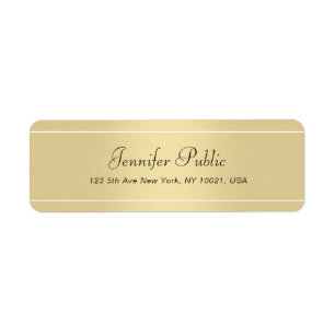 Étiquette Script de calligraphie Élégant moderne or blanc li