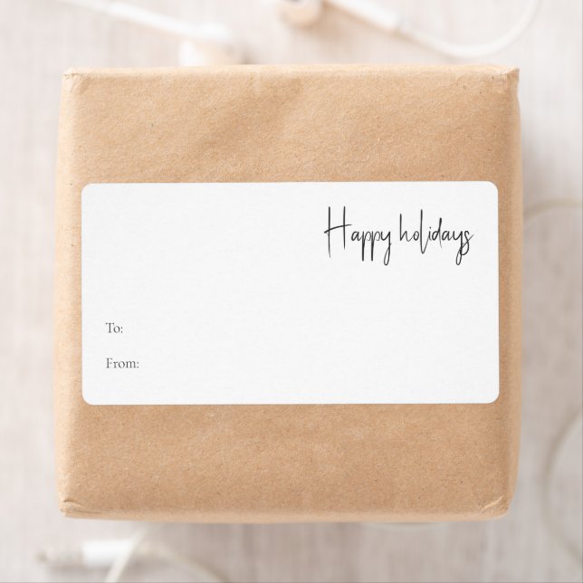 Étiquette Script De Vacances Moderne À De Rectangle Cadeau (En situation)