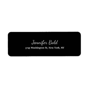 Étiquette Script d'écriture manuscrite noir blanc