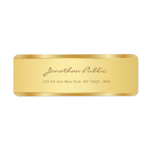 Étiquette Script manuscrit d'or moderne Texte Modèle Chic