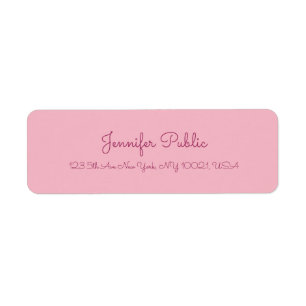 Étiquette Script manuscrit Texte élégant rose moderne clair